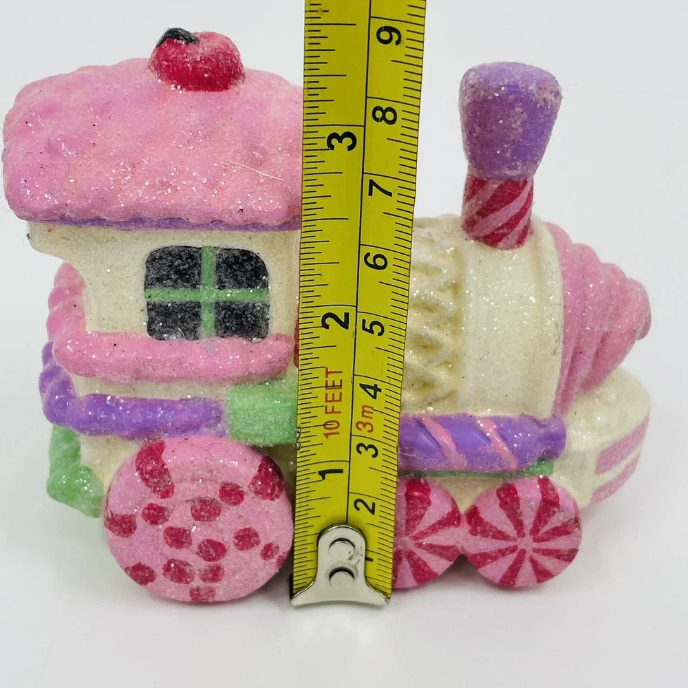 Kurt S Adler Gingerbread Candy Train Christmas Ornament Pink Glitter H9317‎ NEW